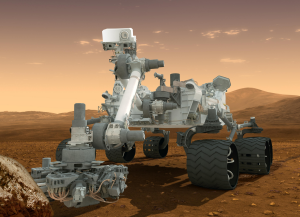 Vue d'artiste de Curiosity - Crédits NASA/JPL Caltech
